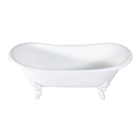 Aqua Eden Clawfoot Bathtubs, 71.63 L, 29.75 W, White, Cast Iron VCTNDS7231NLW
